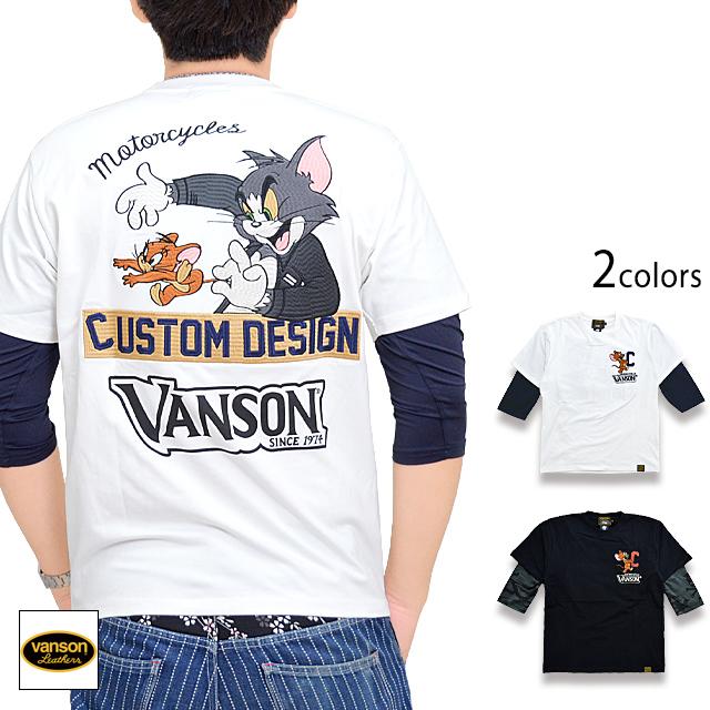 vanson×TOM＆JERRYコラボ ベア天竺七分袖Tシャツ vanson TJV 