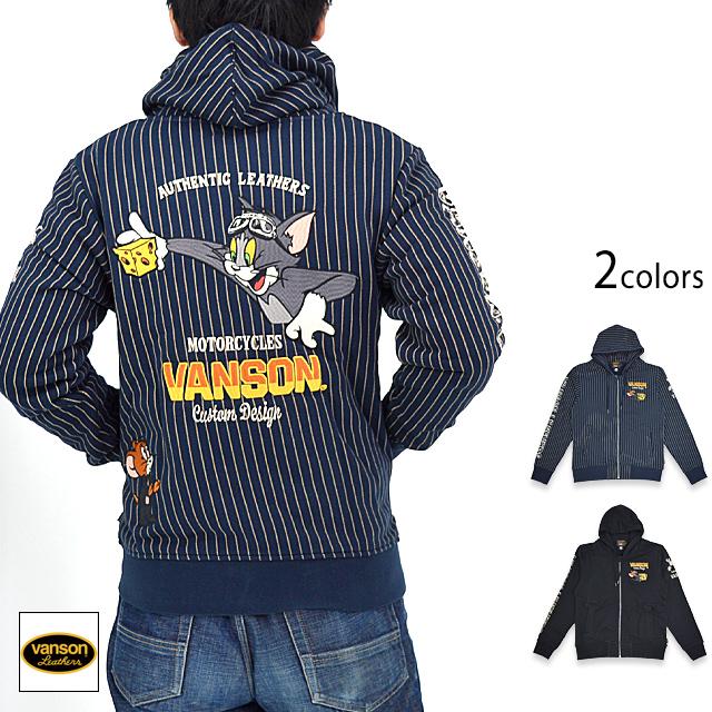 vanson×TOM＆JERRYコラボ ジップパーカー◆vanson