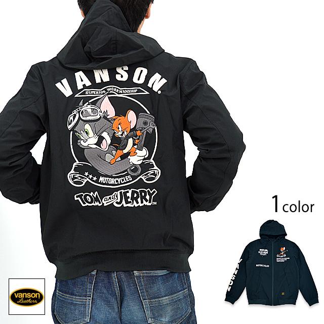 vanson×TOM＆JERRYコラボ 三層ストレッチジップパーカー