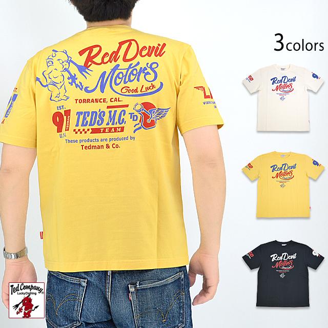 LUCKY DEVIL MOTORS半袖Tシャツ◆TEDMAN/テッドマン