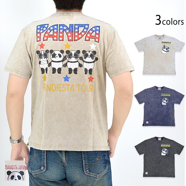 ロックパンダFrom Hell パウダー加工半袖Tシャツ◆PANDIESTA JAPAN